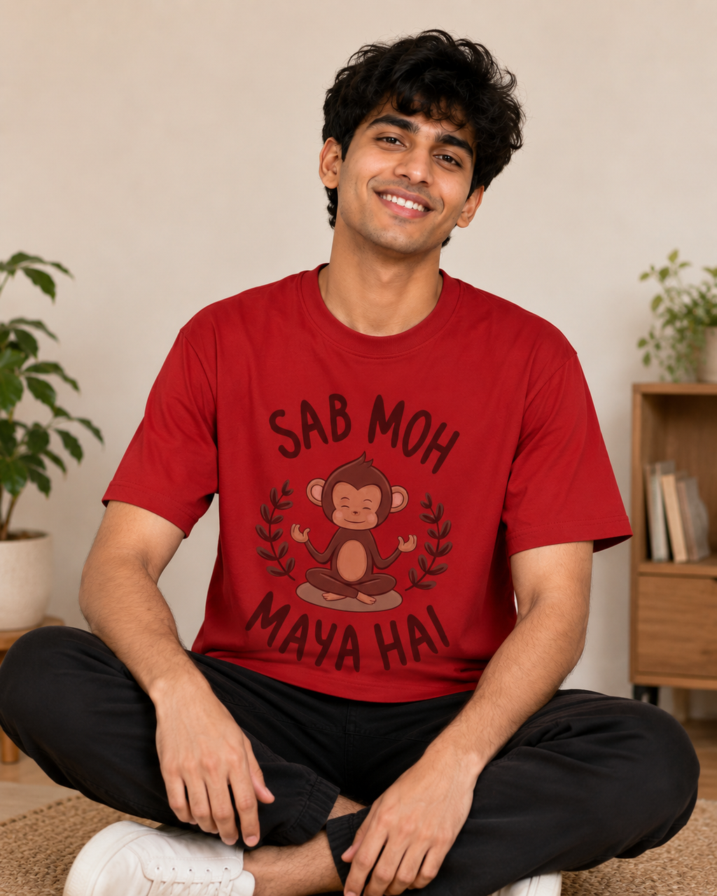 Sab Moh Maya Hai Funny Monkey Graphic Men Classic Fit T-Shirt