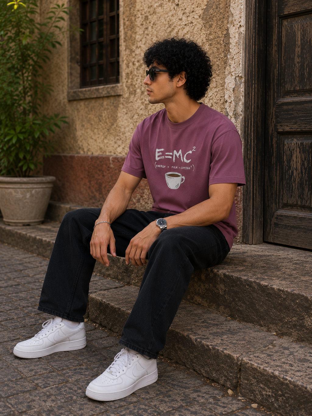 E=MC² Coffee Formula Men Classic Fit Graphic T-Shirt