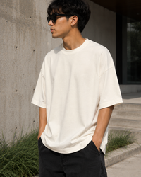 Men's Off White Oversized Drop Shoulder T-Shirt