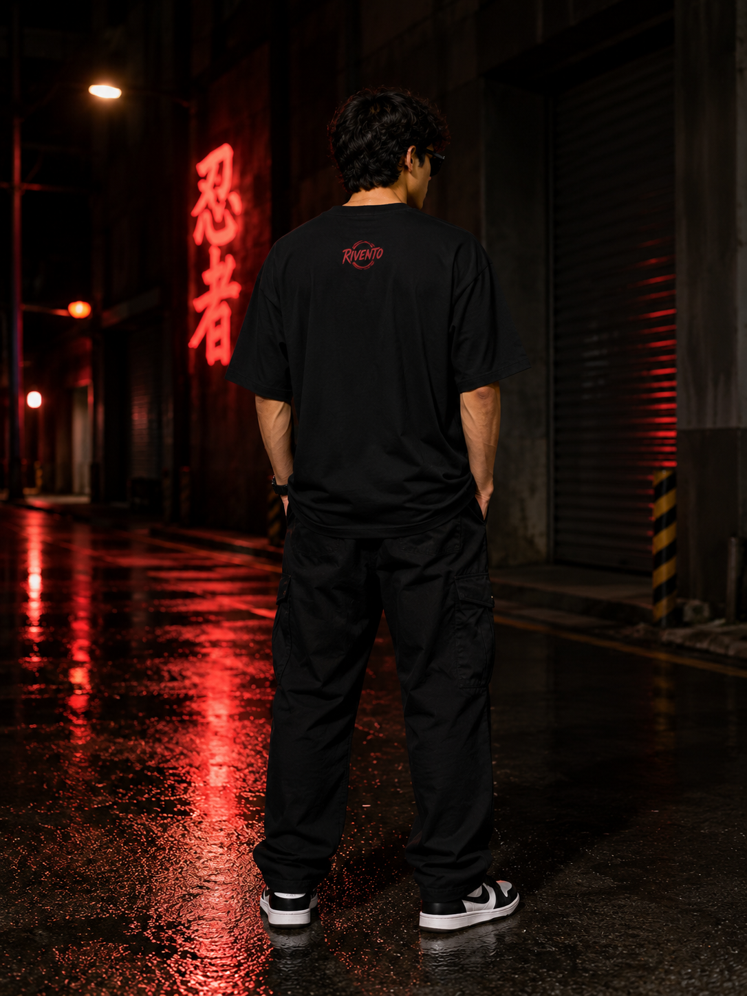 Samurai Shadow Graphic Oversized T-Shirt for Men