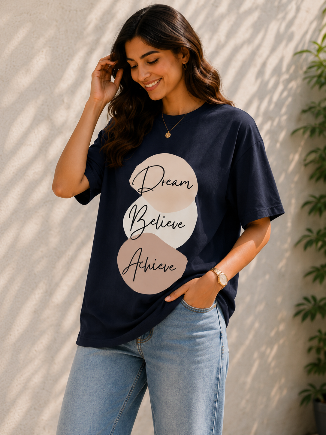 Women Believe & Achieve Oversized T-Shirt