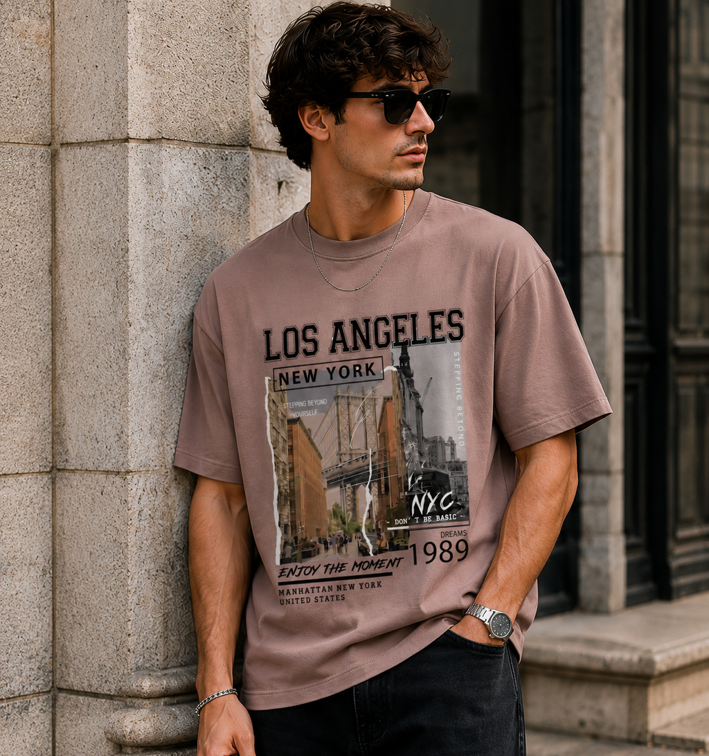 Urban Escape Oversized Graphic T-Shirt for Men