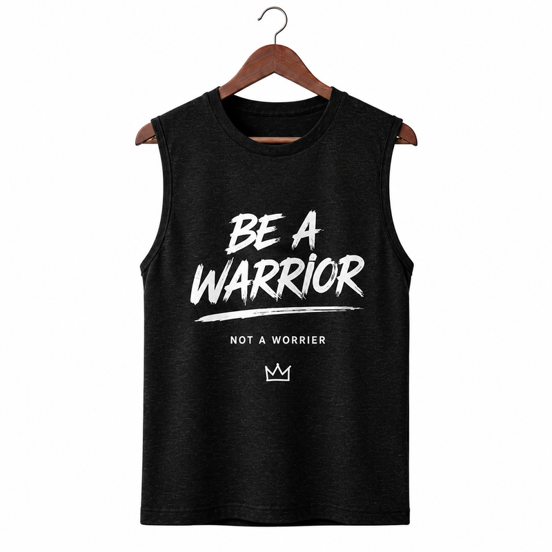 Be A Warrior Black Men's Graphic Tank Top
