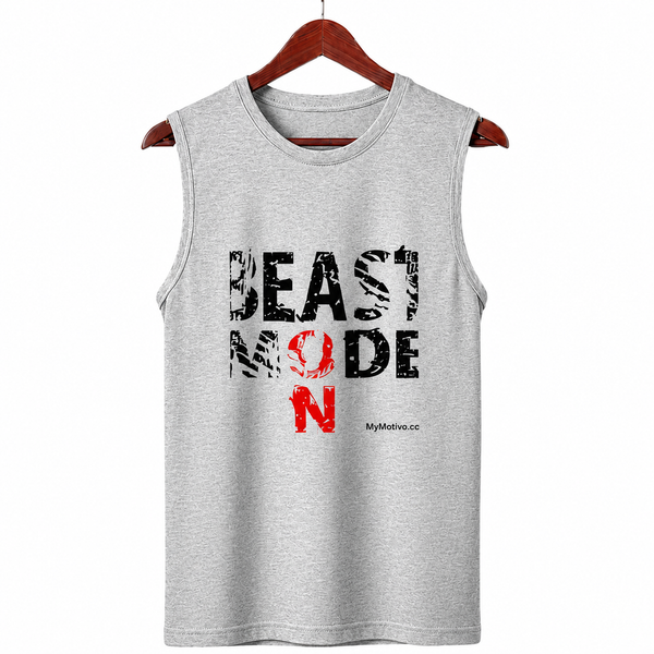 Beast Mode Grey Heather Men's Graphic Tank Top
