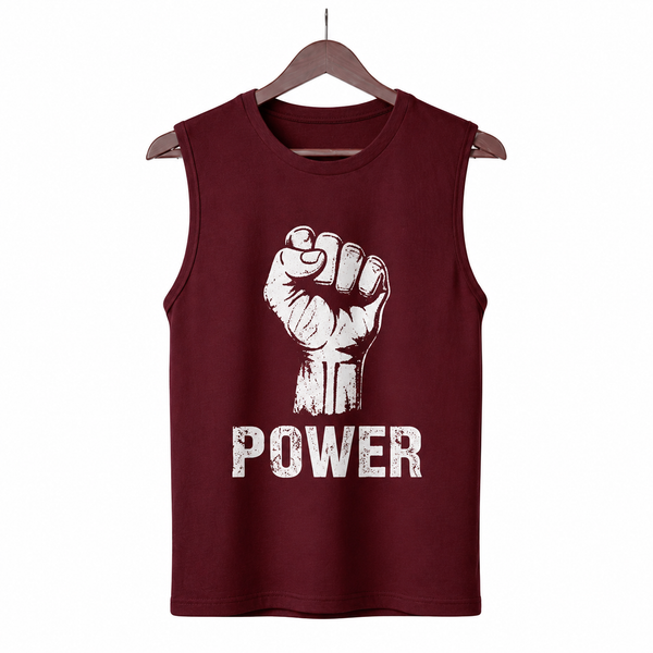 Power Maroon Men's Graphic Tank Top