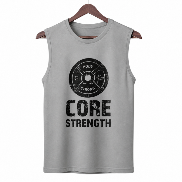 Core Strength Grey Heather Men's Graphic Tank Top
