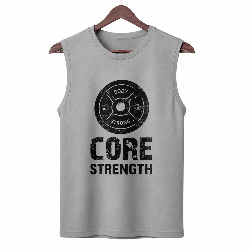 Core Strength Grey Heather Men's Graphic Tank Top
