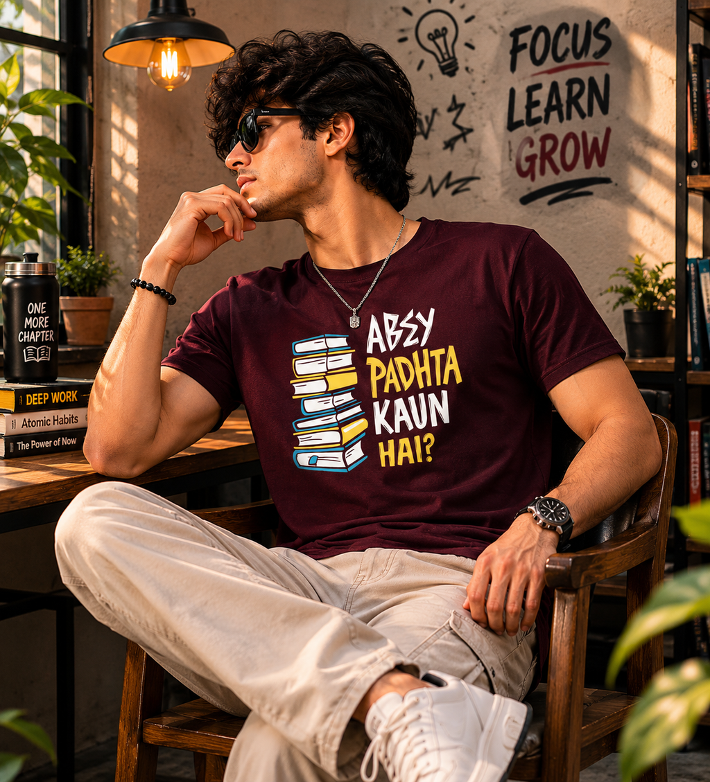 Abey Padhta Kaun Hai? Book Lover Men Classic Fit T-Shirt