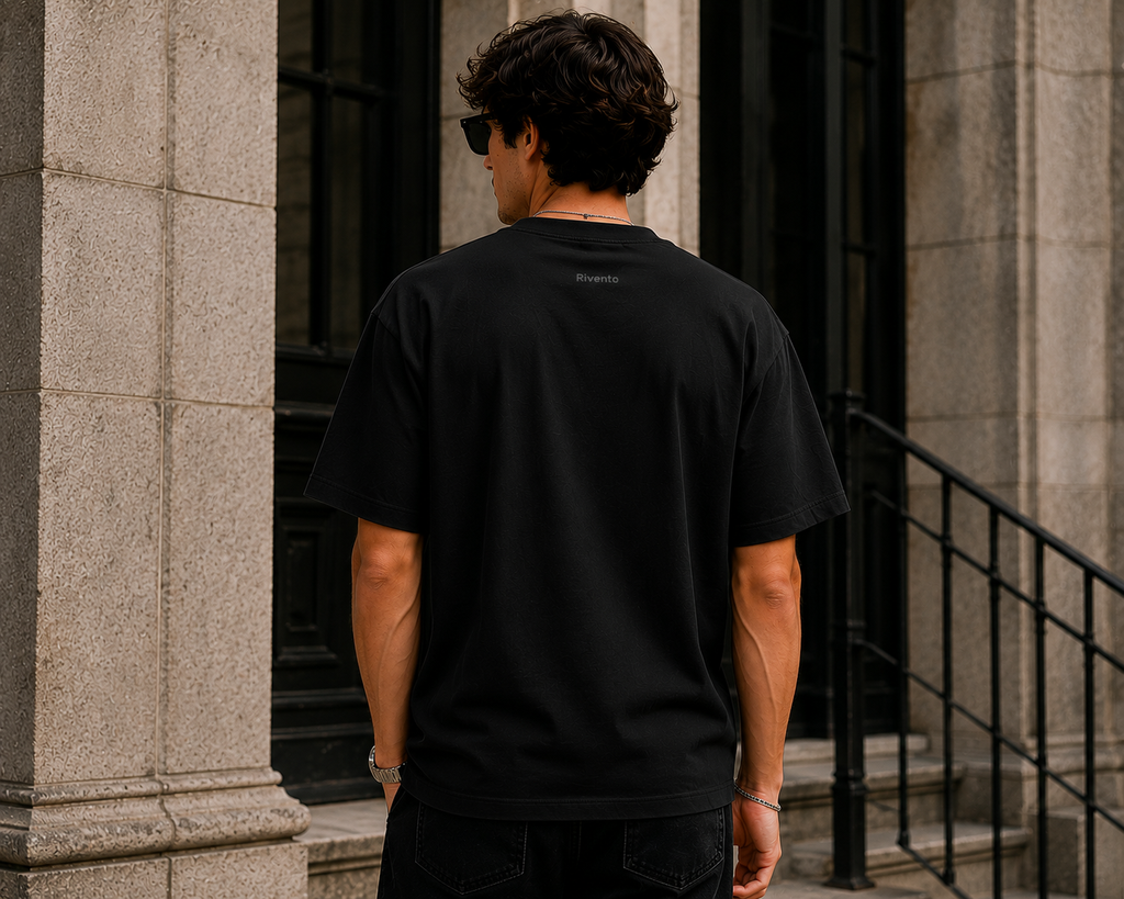 Black Code Oversized Graphic T-Shirt for Men