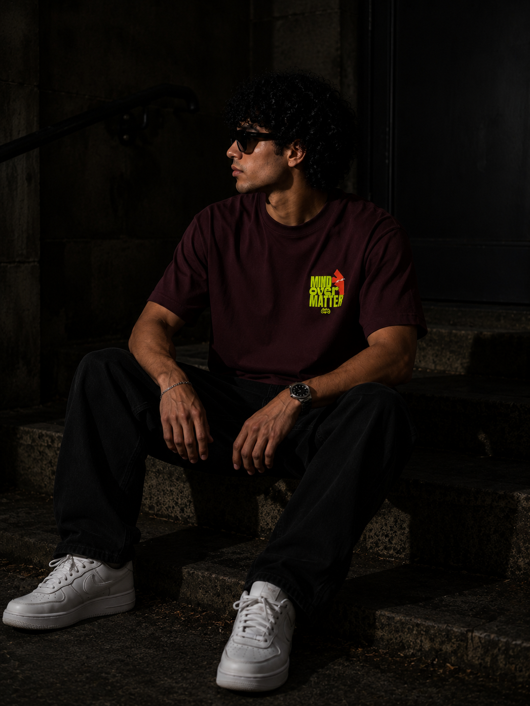 Mind Over Matter Men Classic Fit Motivational Graphic T-Shirt