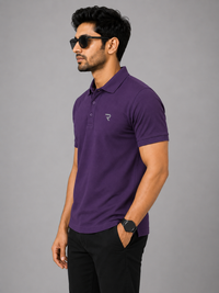 Signature Men Classic Fit Purple Polo T-Shirt