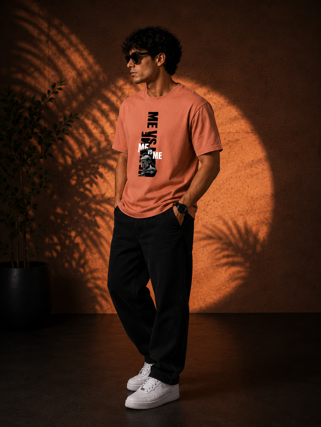 Me vs Me Men Classic Fit Motivational Graphic T-Shirt