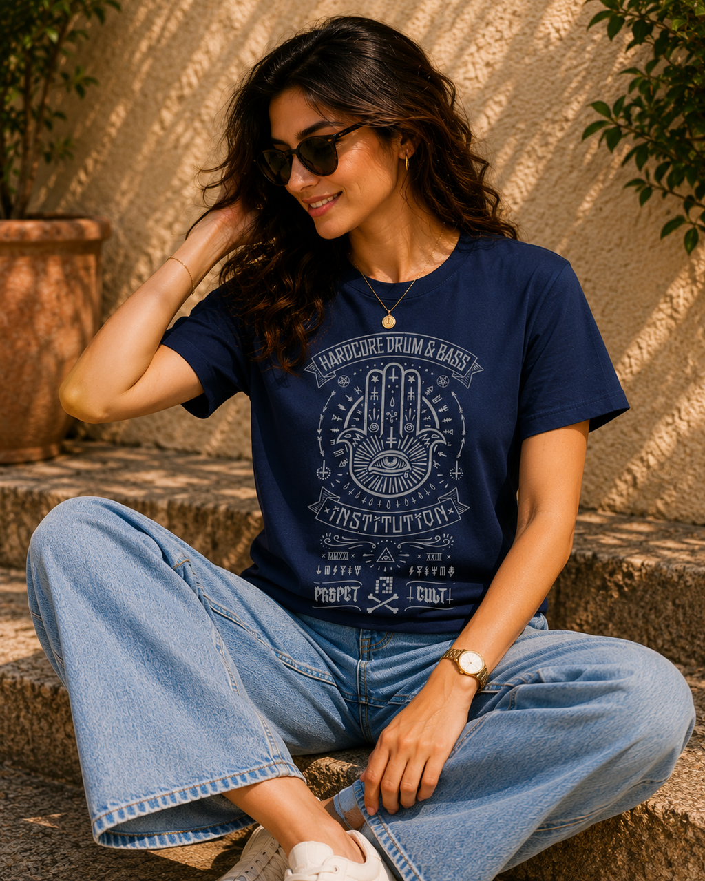 Mystic Hamsa Graphic Women T-Shirt