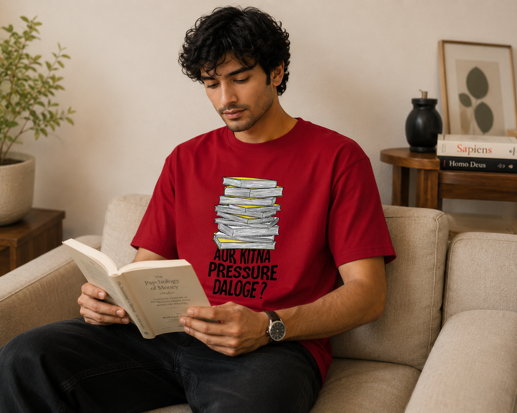 Aur Kitna Pressure Daaloge? Men Classic Fit Funny Student Graphic T-Shirt
