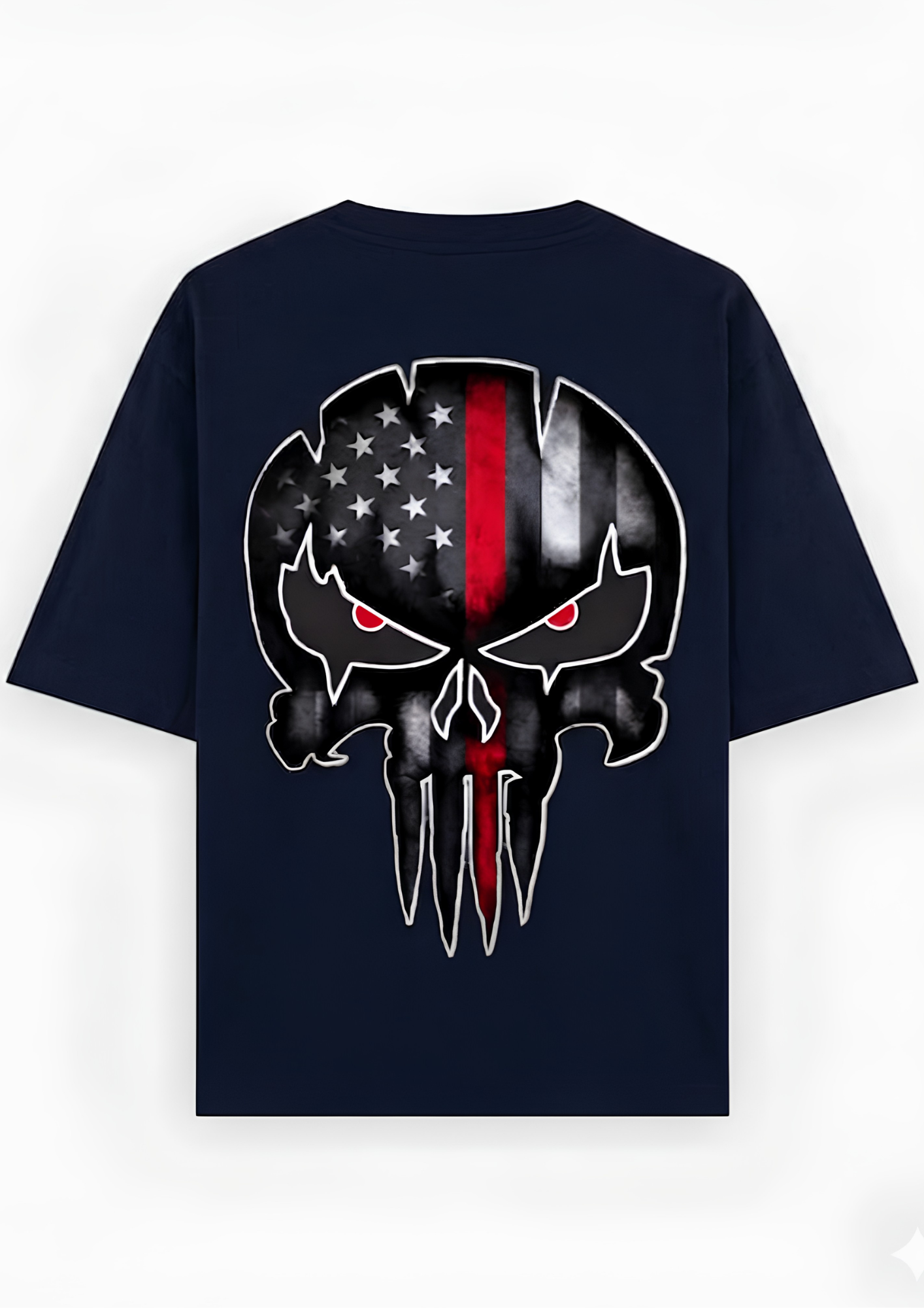 Punisher Oversized T-Shirt in Midnight Blue - Rivento Fashion oversized t-shirt for men