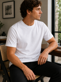 EarthPure Premium White Organic Cotton Classic Fit Solid T-Shirt