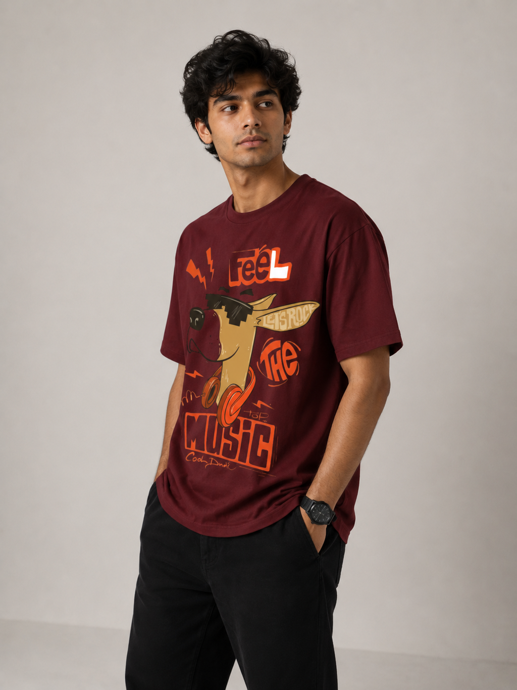 Feel the Music Men Classic Fit Graphic T-Shirt
