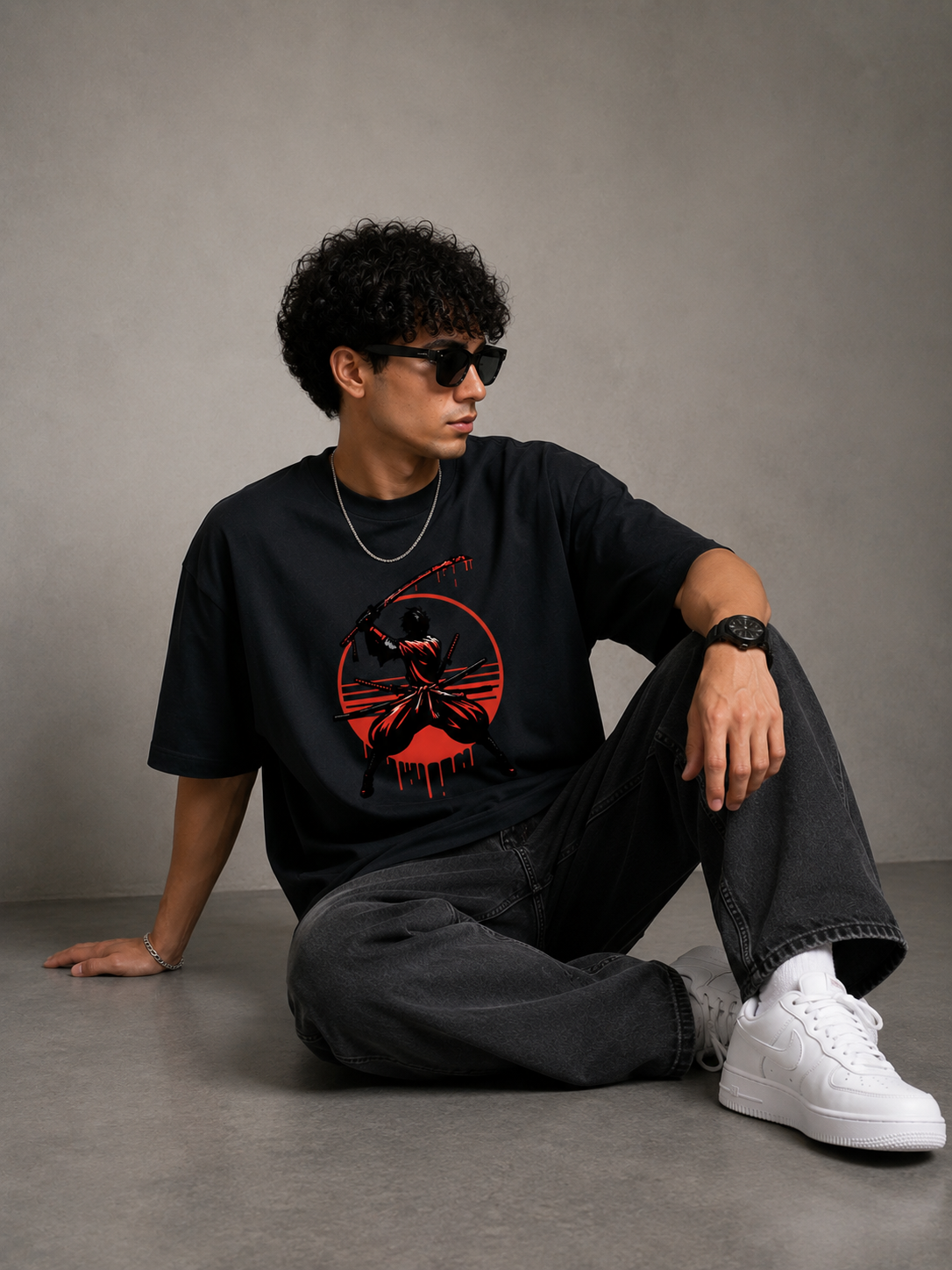 Shadow Ronin Oversized Graphic T-Shirt for Men