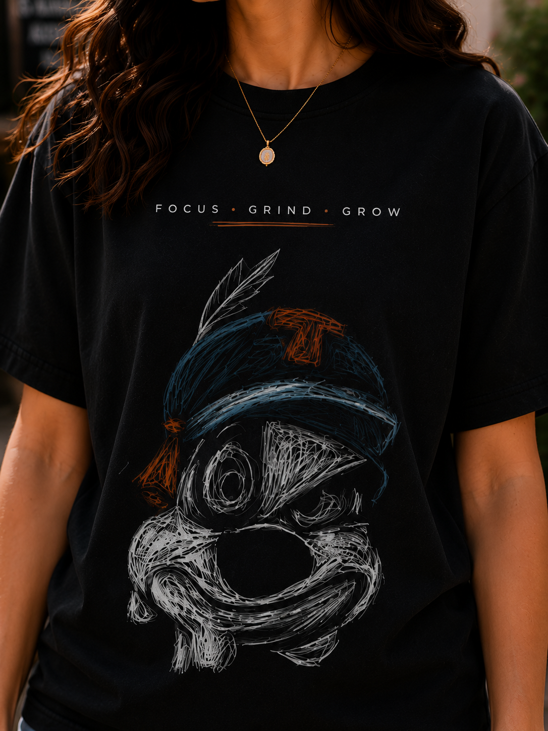 Women Shadow Smile Oversized T-Shirt