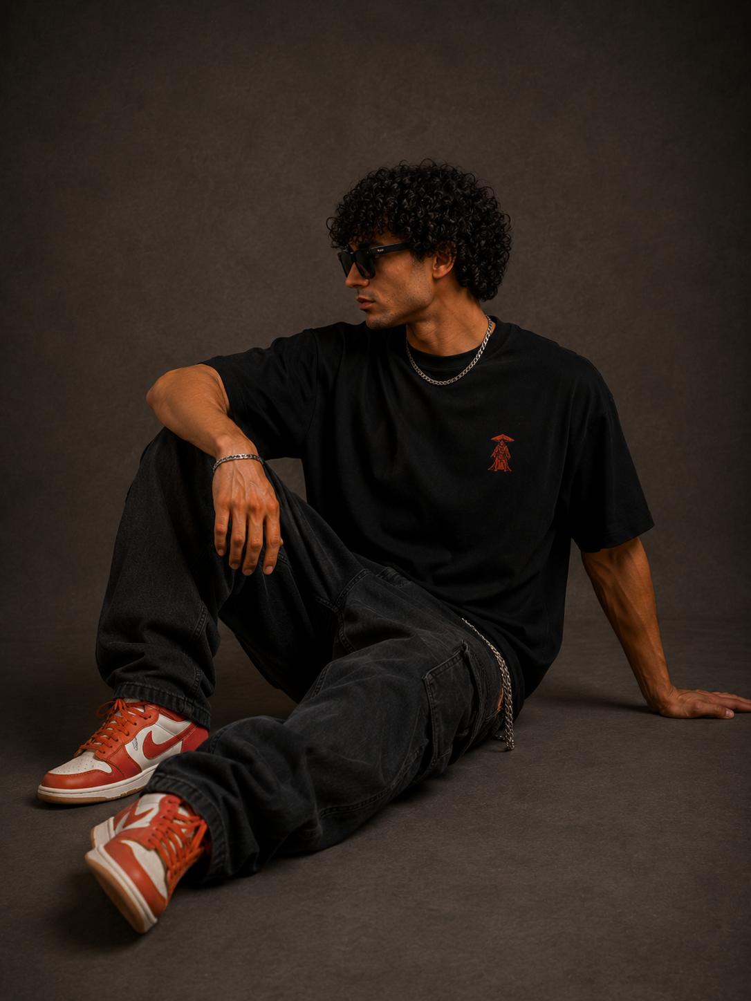 Cyber Ronin Back Print Streetwear Oversized T-Shirt for Men