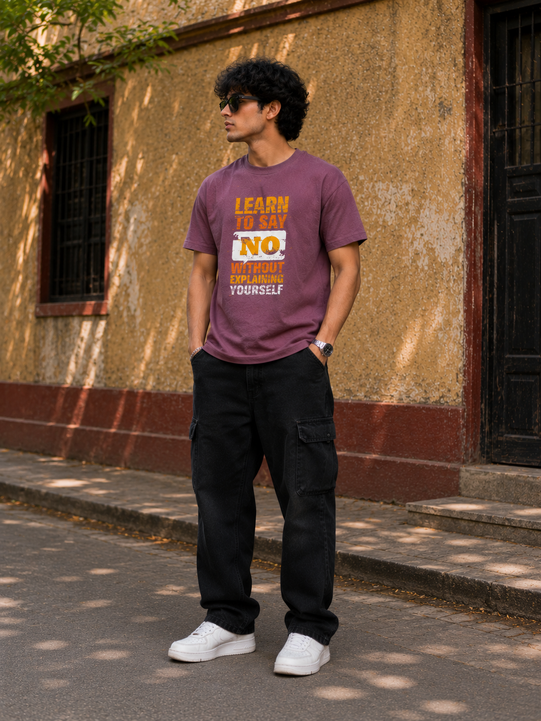 Learn to Say No Men Classic Fit Motivational Graphic T-Shirt