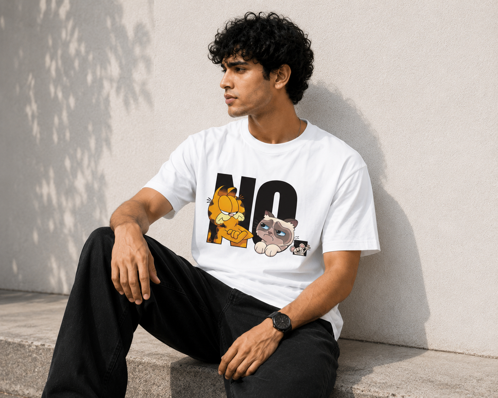 No Mood Men Classic Fit Funny Cartoon Graphic T-Shirt