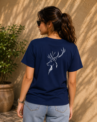 Rivento Deer Emblem Graphic Women T-Shirt