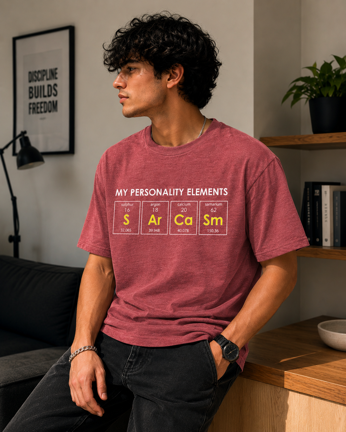 Sarcasm Personality Elements Graphic Classic Fit T-Shirt for Men