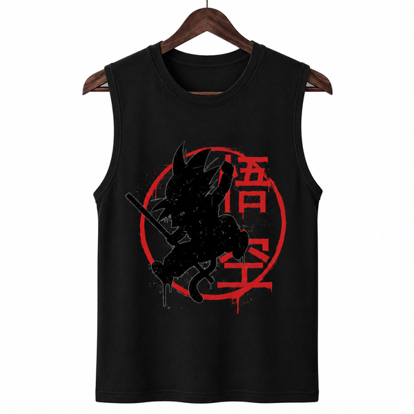 Shadow Warrior Black Graphic Printed Tank Top for Men