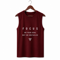 Focus Maroon Men's Graphic Tank Top