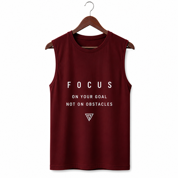 Focus Maroon Men's Graphic Tank Top