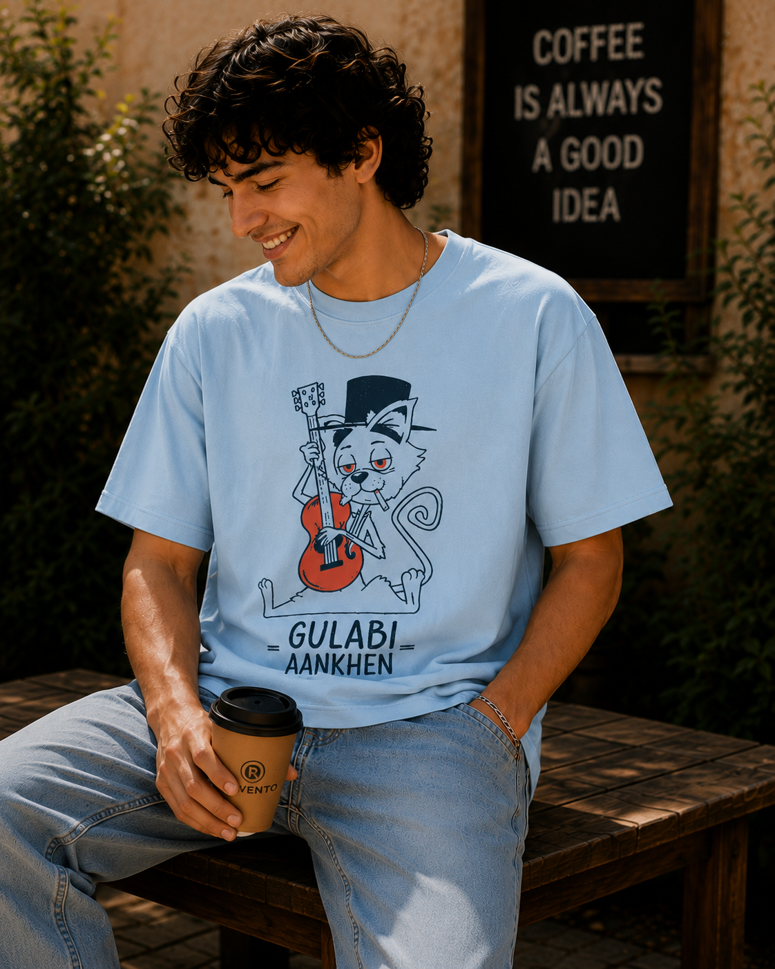 Retro Gulabi Aankhen Oversized T-Shirt for Men