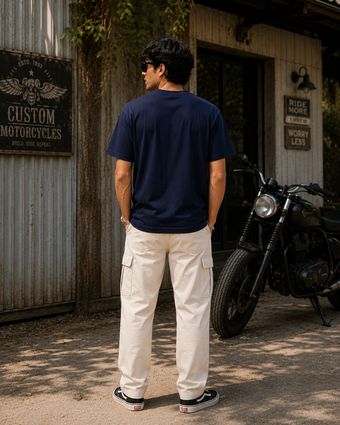 Vintage Motorcycle Rider Graphic Men Classic Fit T-Shirt