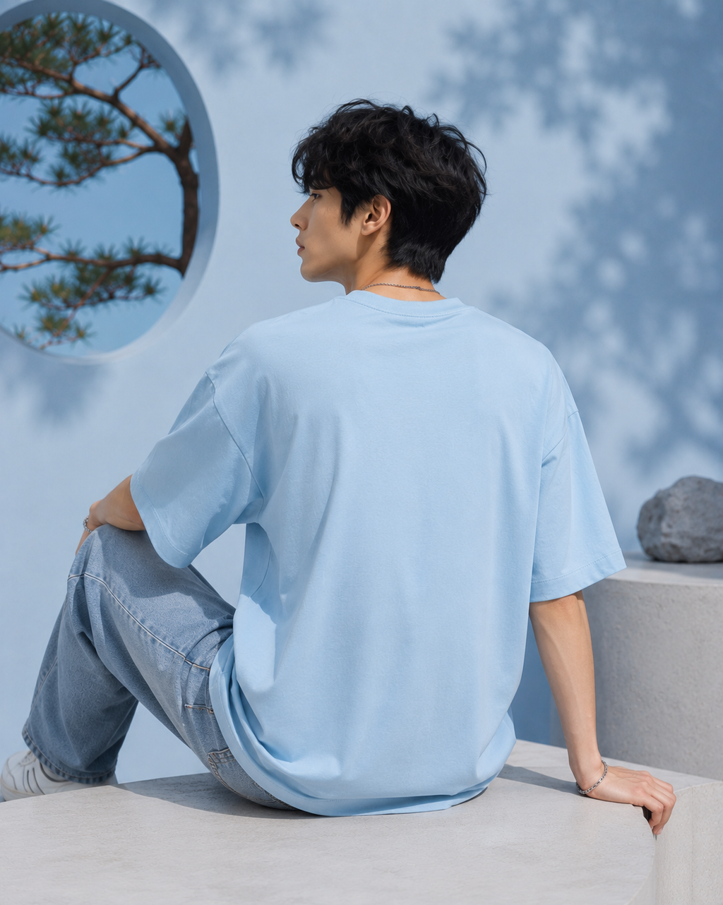 Celestial Samurai Graphic Oversized T-Shirt for Men