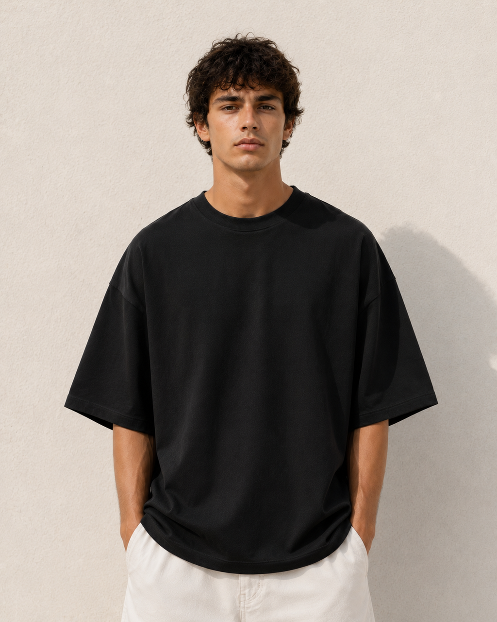 Men's Black Oversized Drop Shoulder T-Shirt