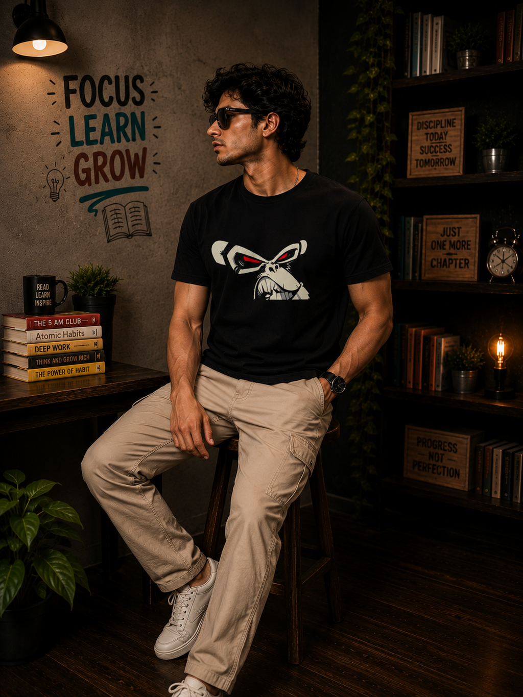 Angry Monkey Graphic Men Classic Fit T-Shirt