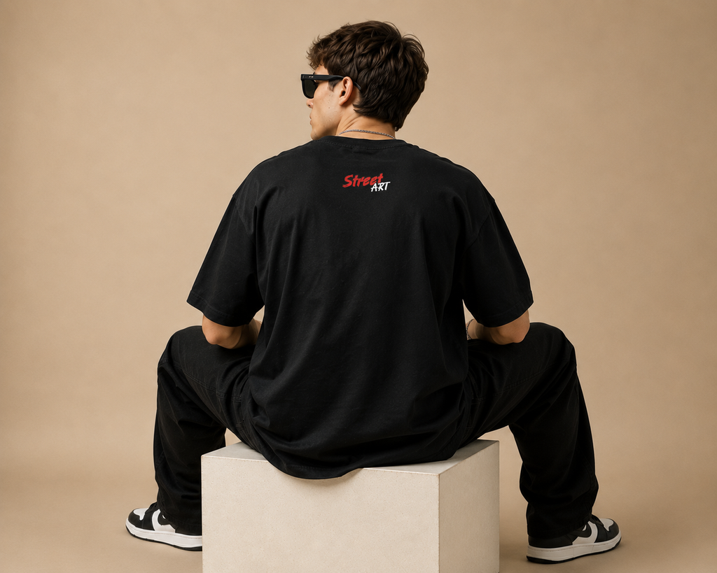 Street Art Graffiti Graphic Oversized T-Shirt for Men