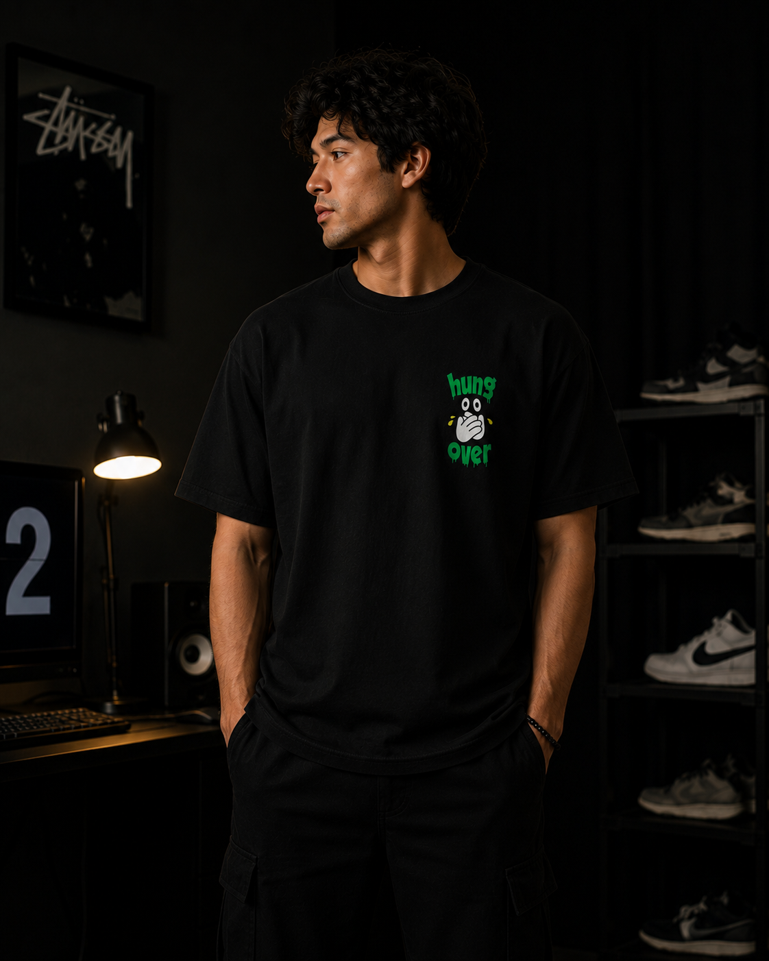 Hung Over Print Graphic Men Classic Fit T-Shirt