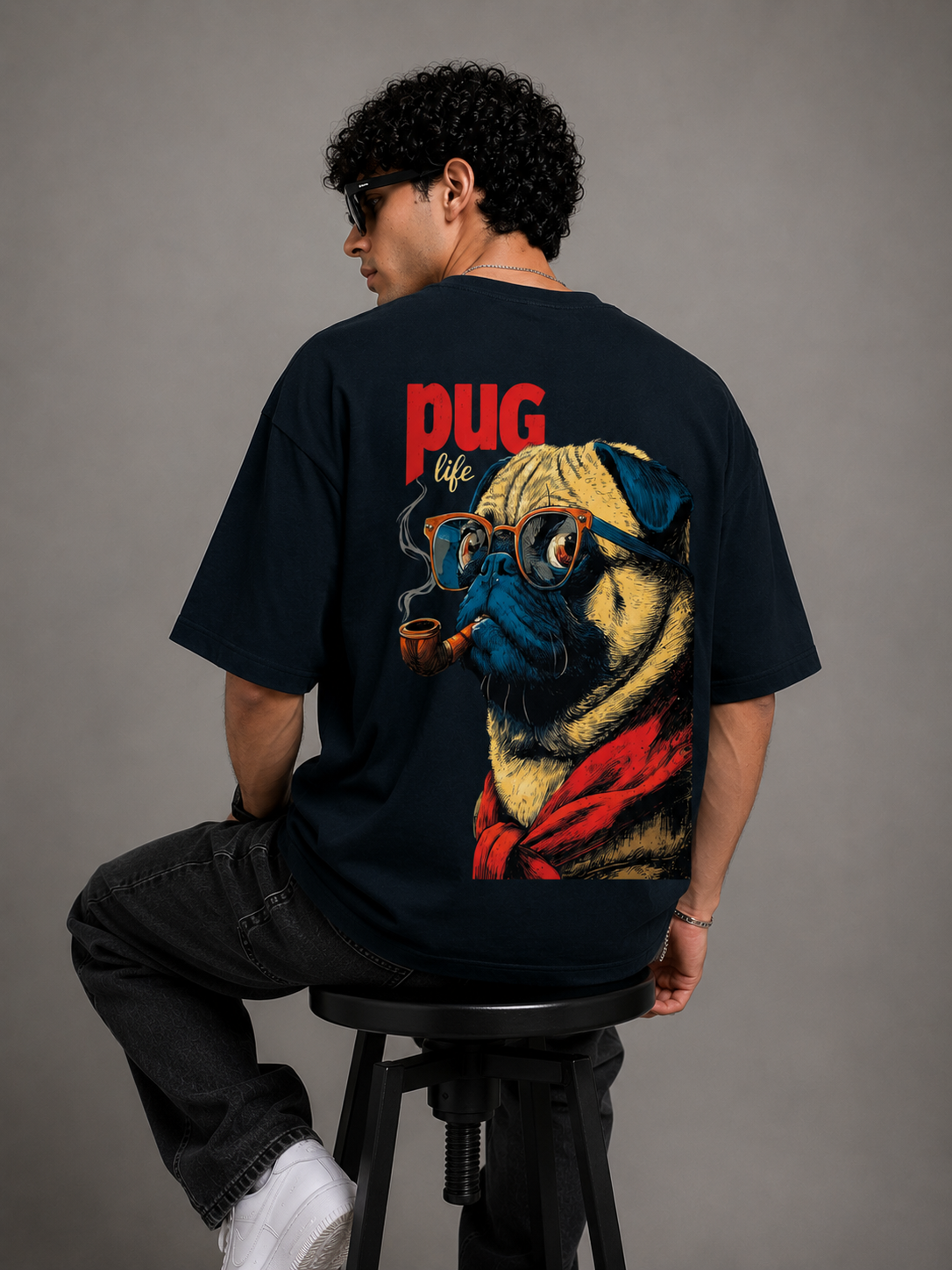 Pug Life Oversized Graphic T-Shirt for Men