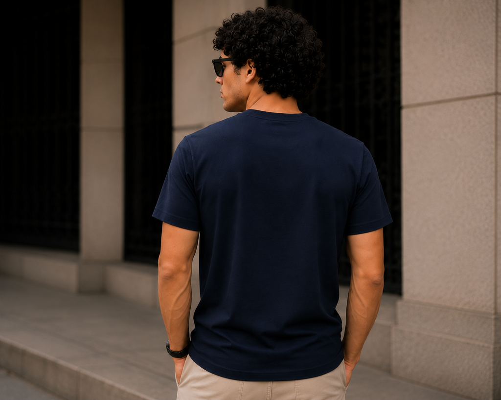 Softcore Men's Premium Navy Blue Classic Fit Solid T-Shirt