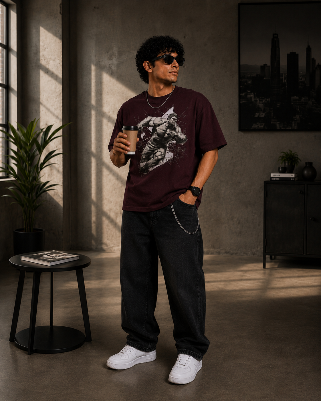 Unleash the Titan Oversized Graphic T-Shirt for Men