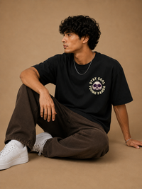 Stay Cool Young Panda Graphic Oversized T-Shirt for Men