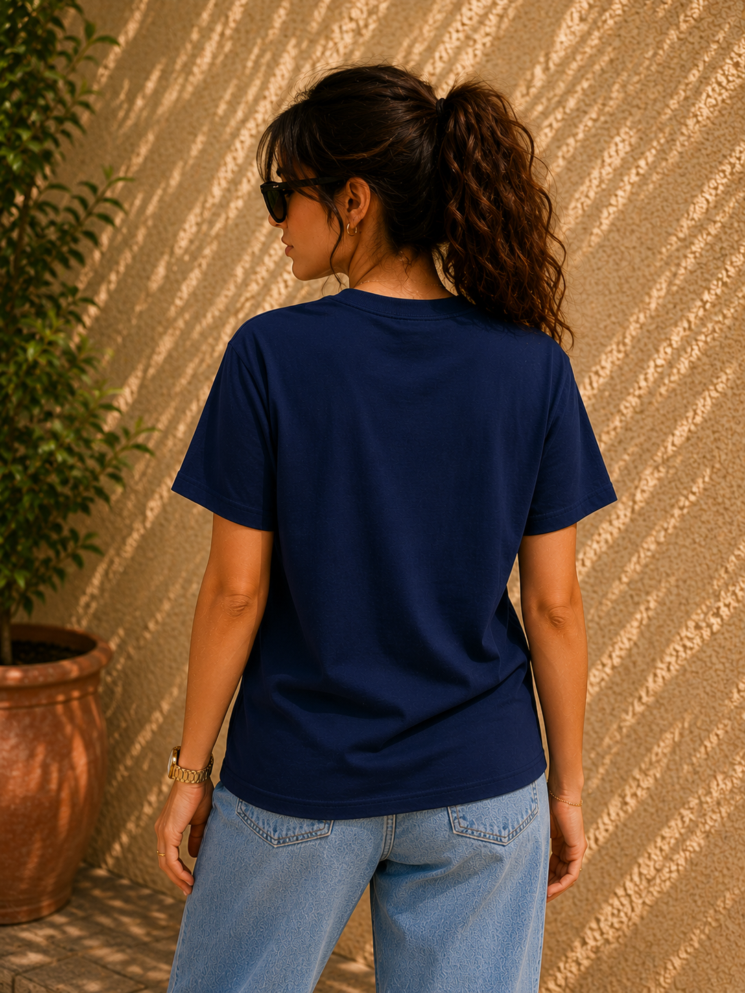 Women Golden Bloom Graphic T-Shirt