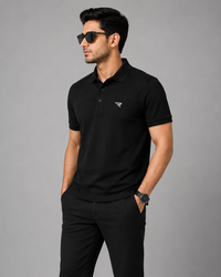 Signature Men Classic Fit Black Polo T-Shirt