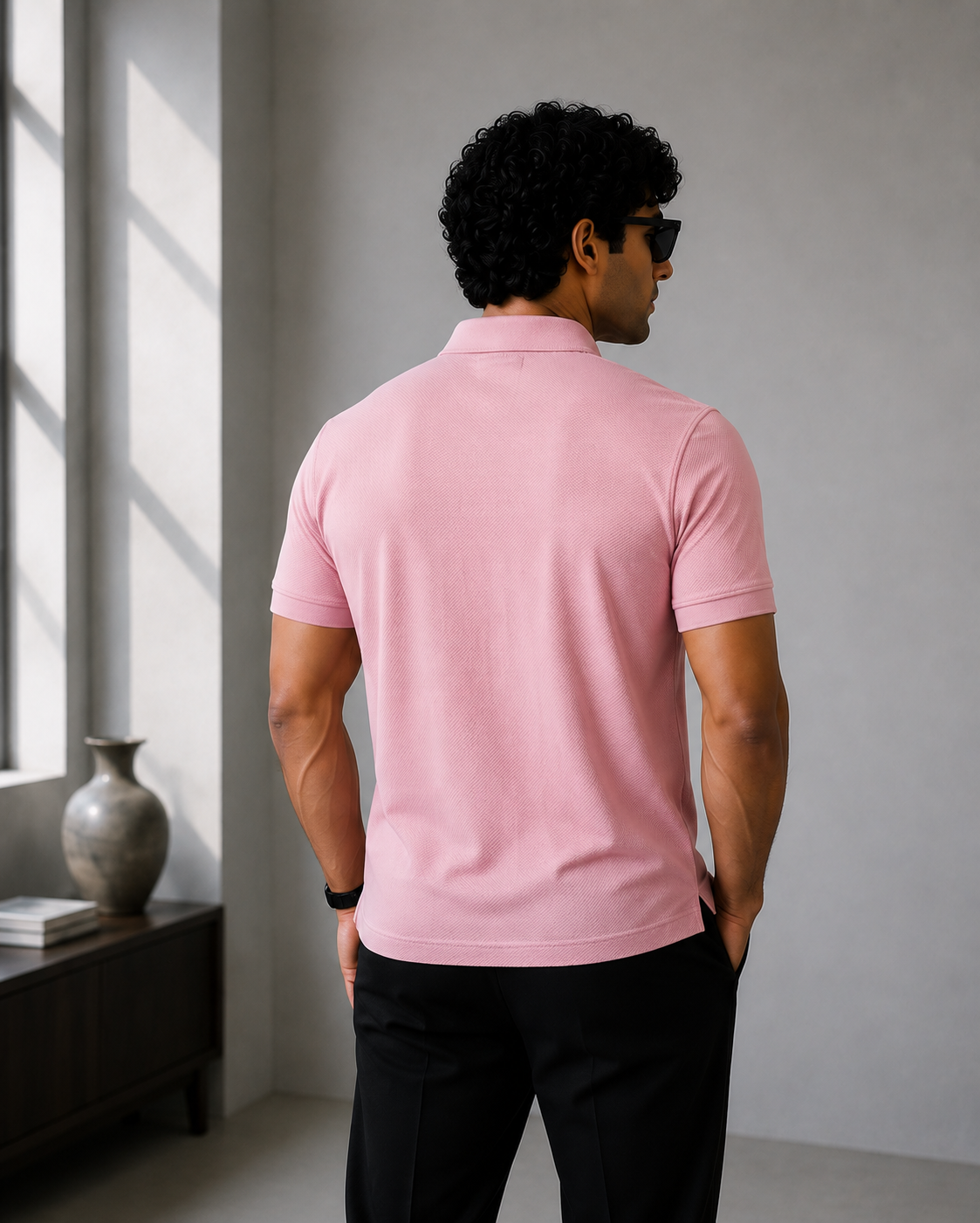 Signature Men Classic Fit Pink Polo T-Shirt
