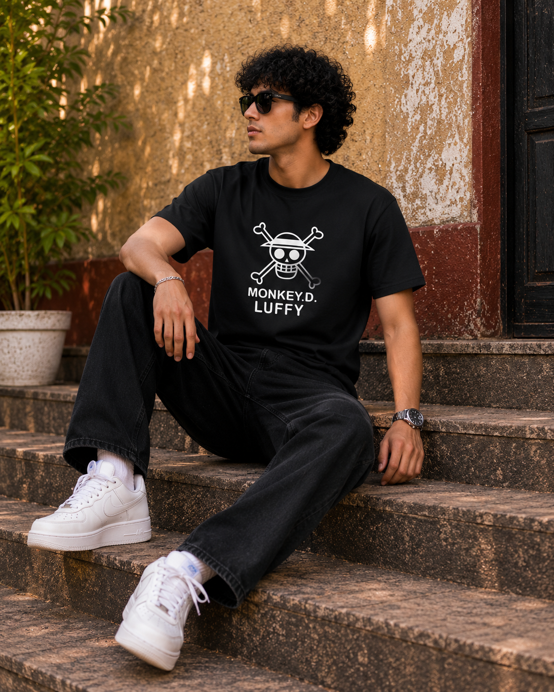 Monkey D. Luffy Men Classic Fit Anime Graphic T-Shirt
