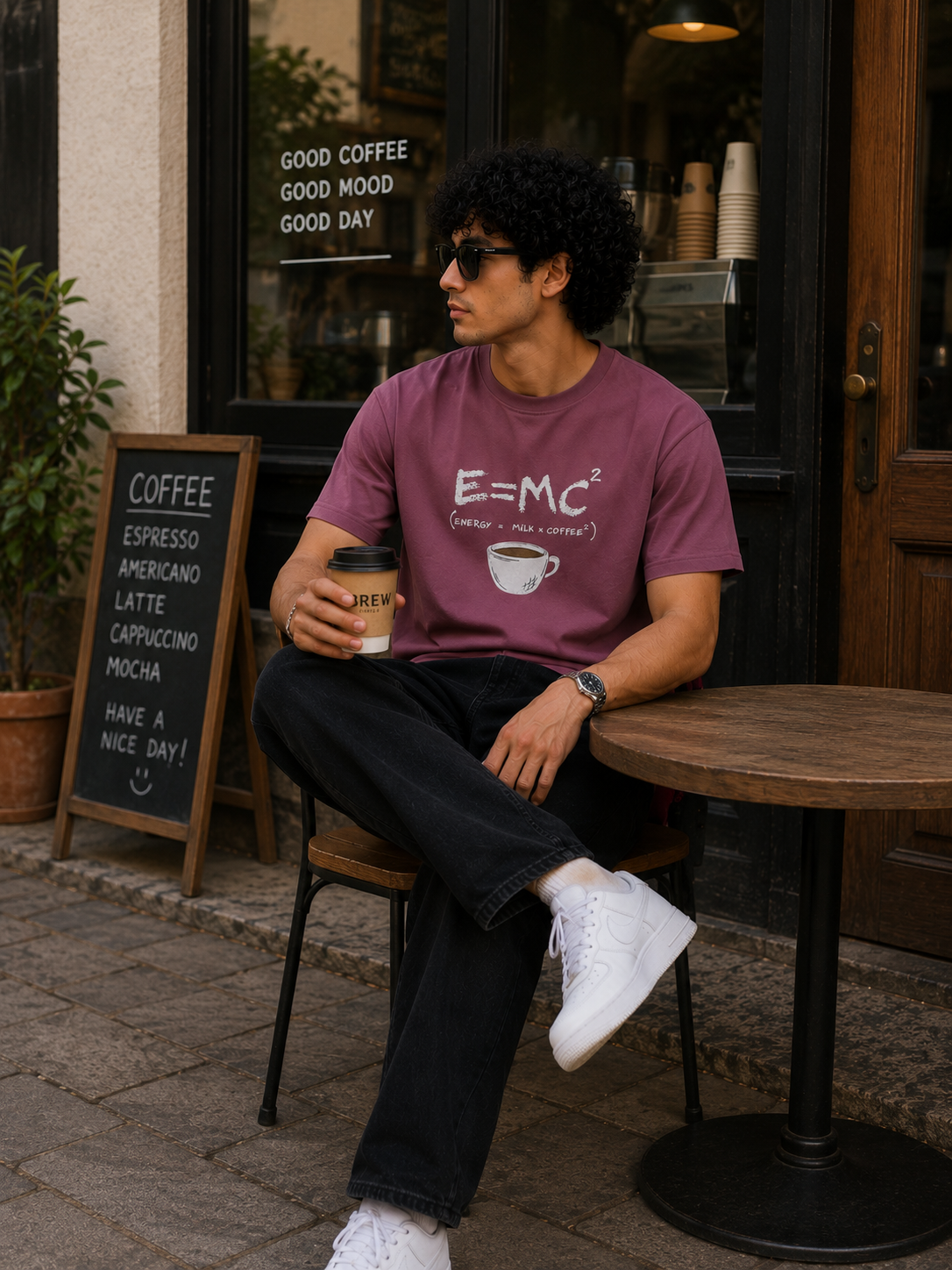 E=MC² Coffee Formula Men Classic Fit Graphic T-Shirt