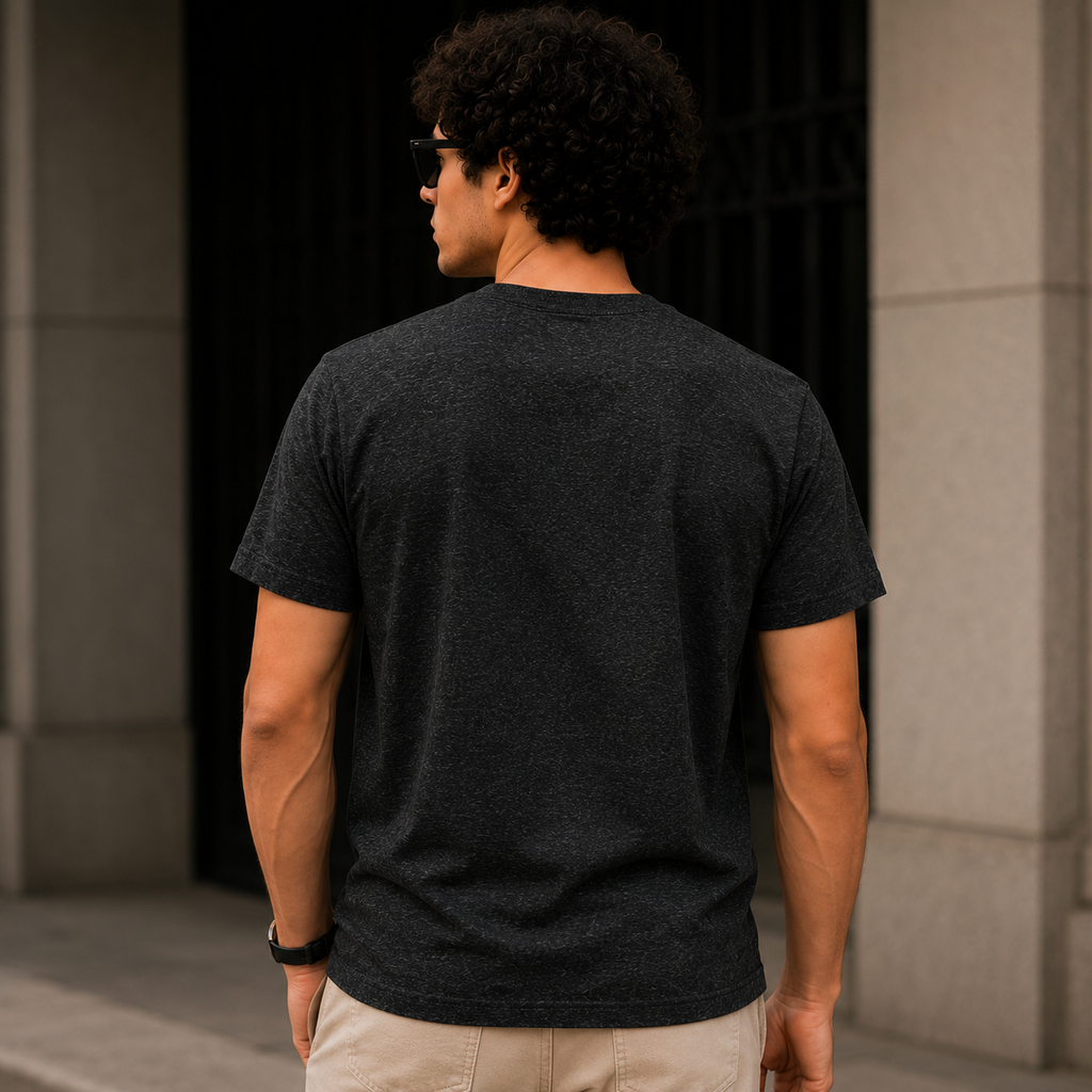 Softcore Men's Premium Black Heather Classic Fit Solid T-Shirt