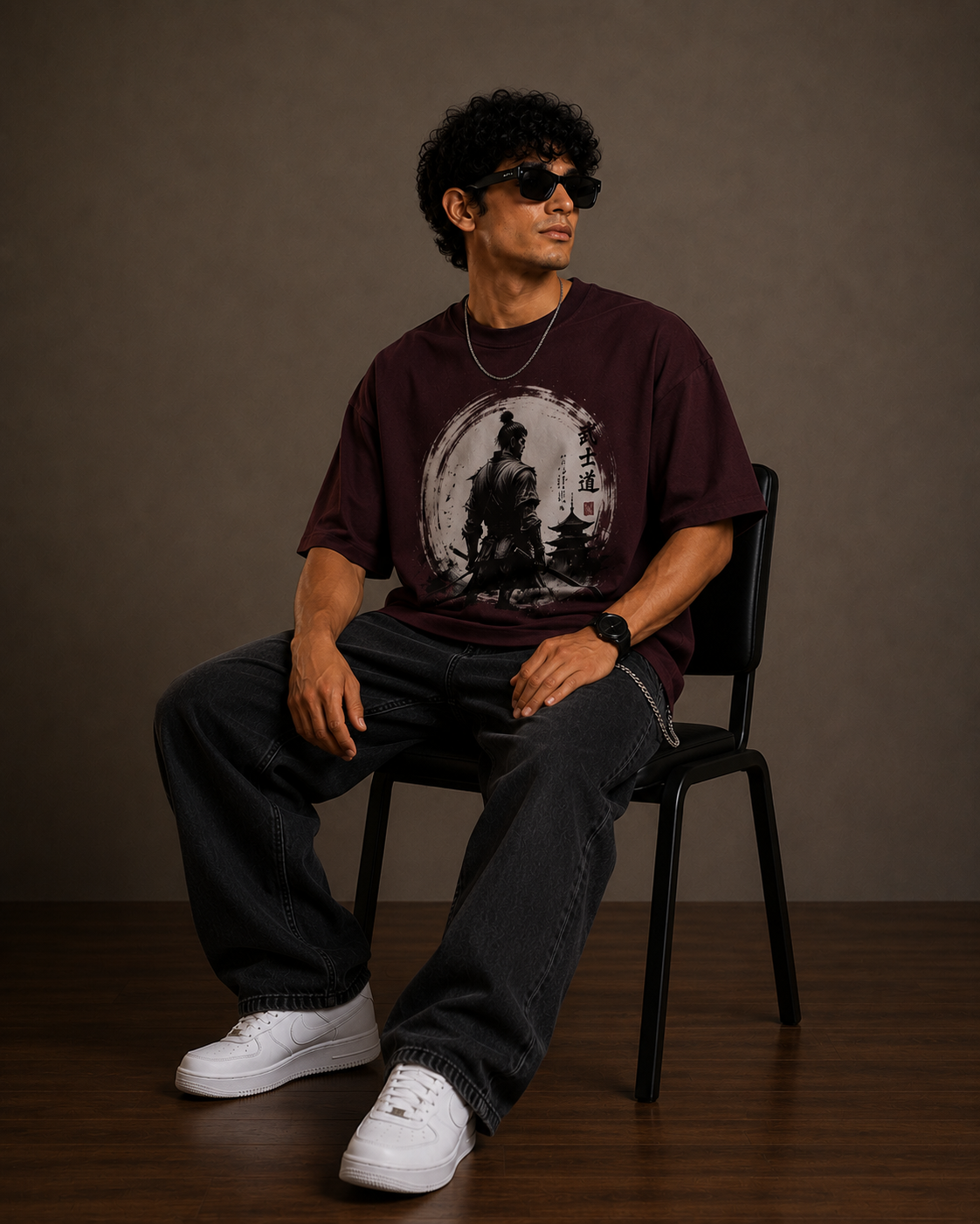Bushido Spirit Oversized Graphic T-Shirt for Men