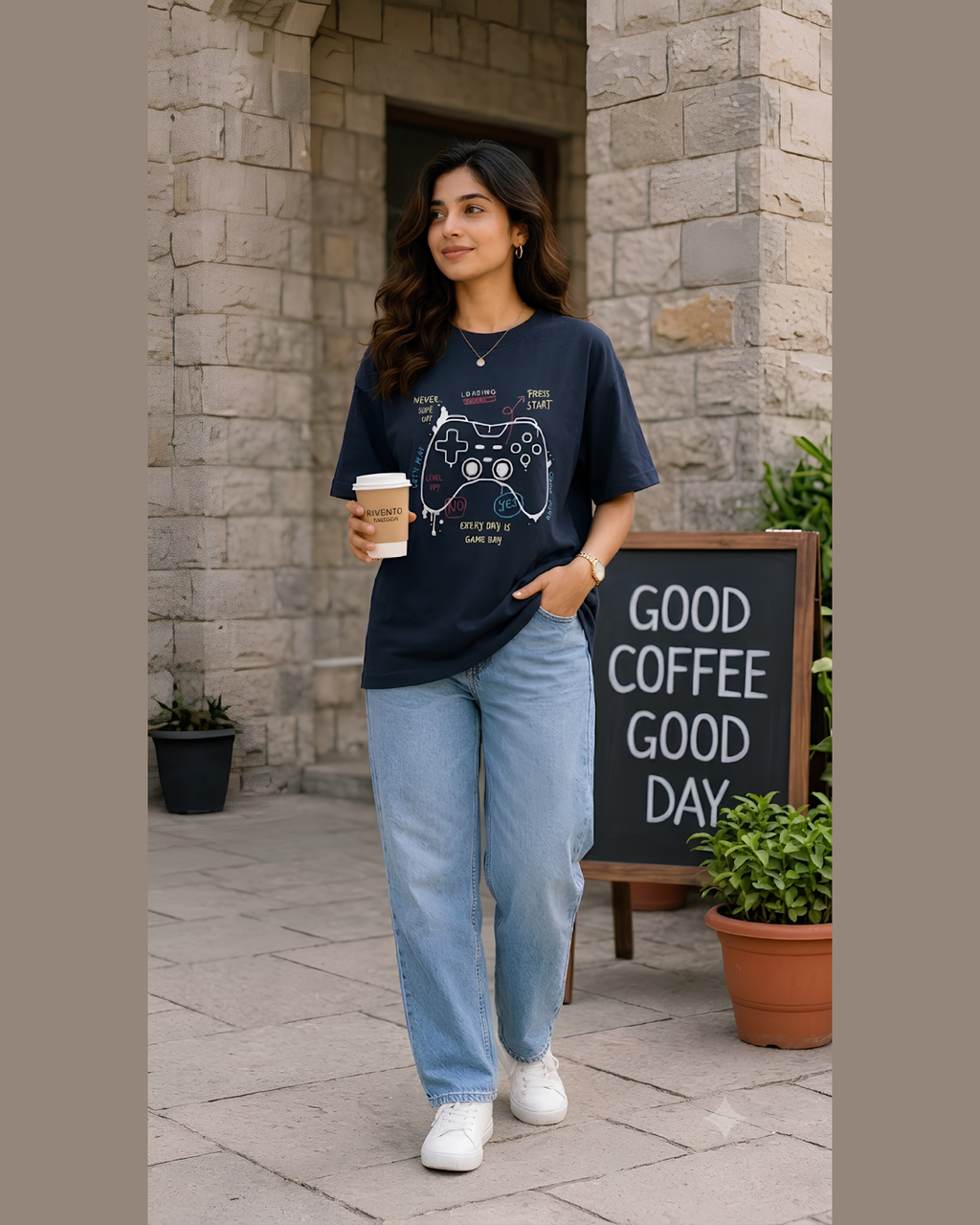 Women Born To Play Oversized T-Shirt